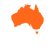 Austraalia mandri oranž siluett valgel taustal